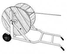 TR1200 Drum Trolley - with drum in payout position